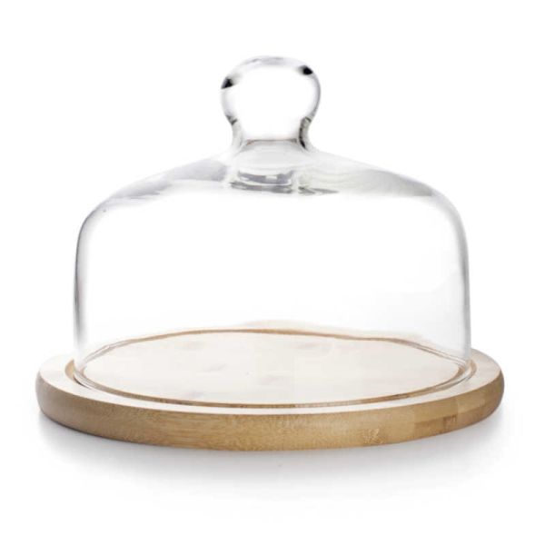 Ibili 26cm Cake Container with Glass & Bamboo Lid – Stylish & Practical