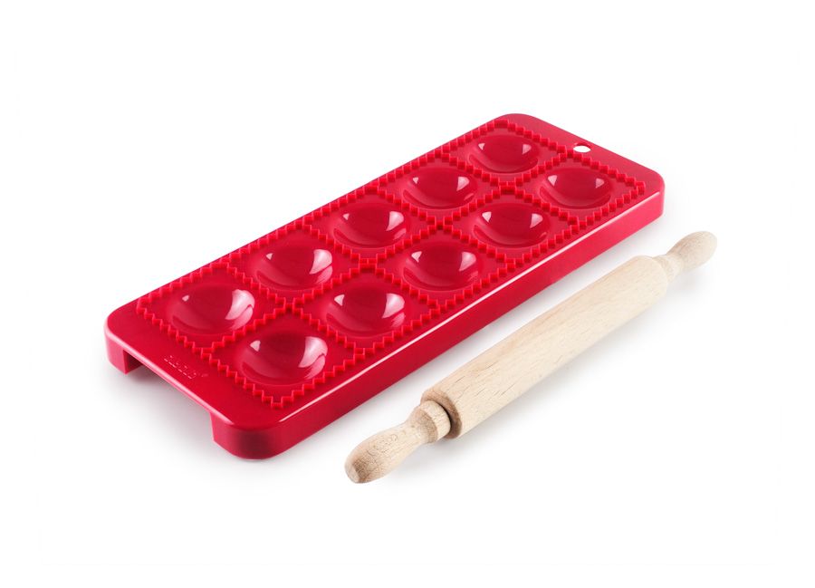 Ibili Ravioli & Dough Roller – Red | Easy Homemade Pasta Ibili Ravioli & Dough Roller – Red | Easy Homemade Pasta