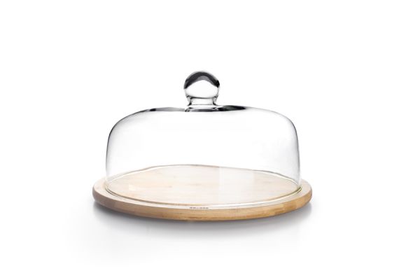 Ibili 30cm Glass & Bamboo Cake Dome – Elegant Serving Ibili 30cm Glass & Bamboo Cake Dome – Elegant Serving