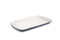 Ibili Vintage Serving Tray 36×21 cm – White & Petrol