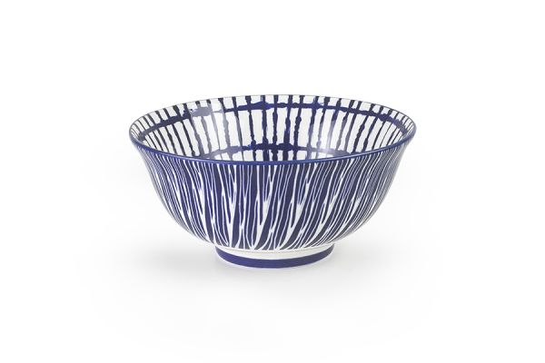 Ibili Talai 16cm Ceramic Bowl - White & Navy | Modern & Elegant Ibili Talai 16cm Ceramic Bowl - White & Navy | Modern & Elegant