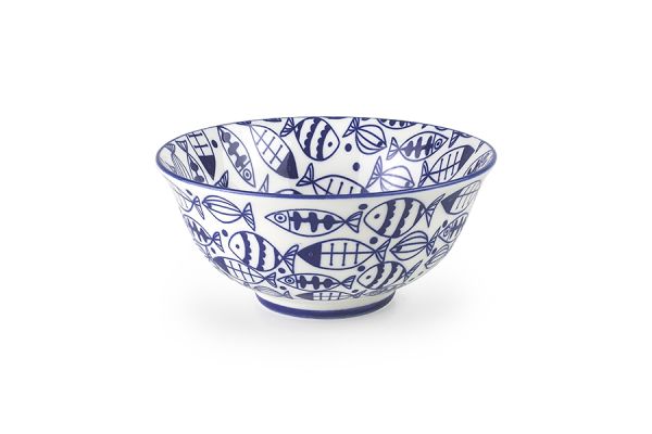 Ibili Acuario 16cm Ceramic Bowl - White & Navy | Stylish & Durable Ibili Acuario 16cm Ceramic Bowl - White & Navy | Stylish & Durable