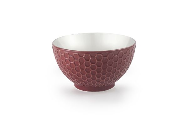 زبدية سيراميك 13.4 سم من Ibili Hexagon - أحمر وأبيض | أنيقة وعصرية
