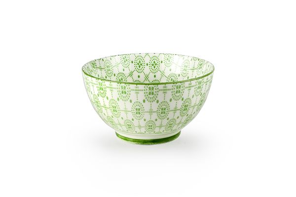 Ibili Mentha 13.4cm Ceramic Bowl - Green & White | Fresh & Elegant Ibili Mentha 13.4cm Ceramic Bowl - Green & White | Fresh & Elegant