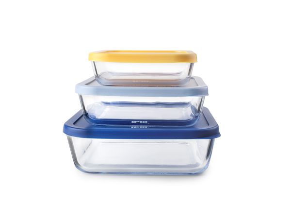 Ibili 3-Piece Glass Food Storage Set Ibili 3-Piece Glass Food Storage Set
