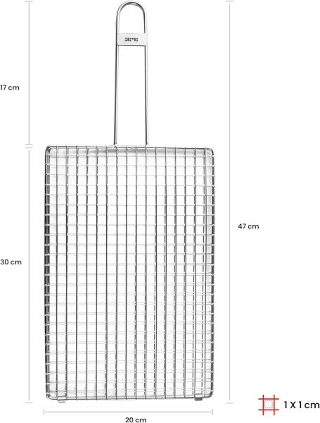 Ibili Double Grill Basket 30×20cm – Durable Stainless Steel Ibili Double Grill Basket 30×20cm – Durable Stainless Steel