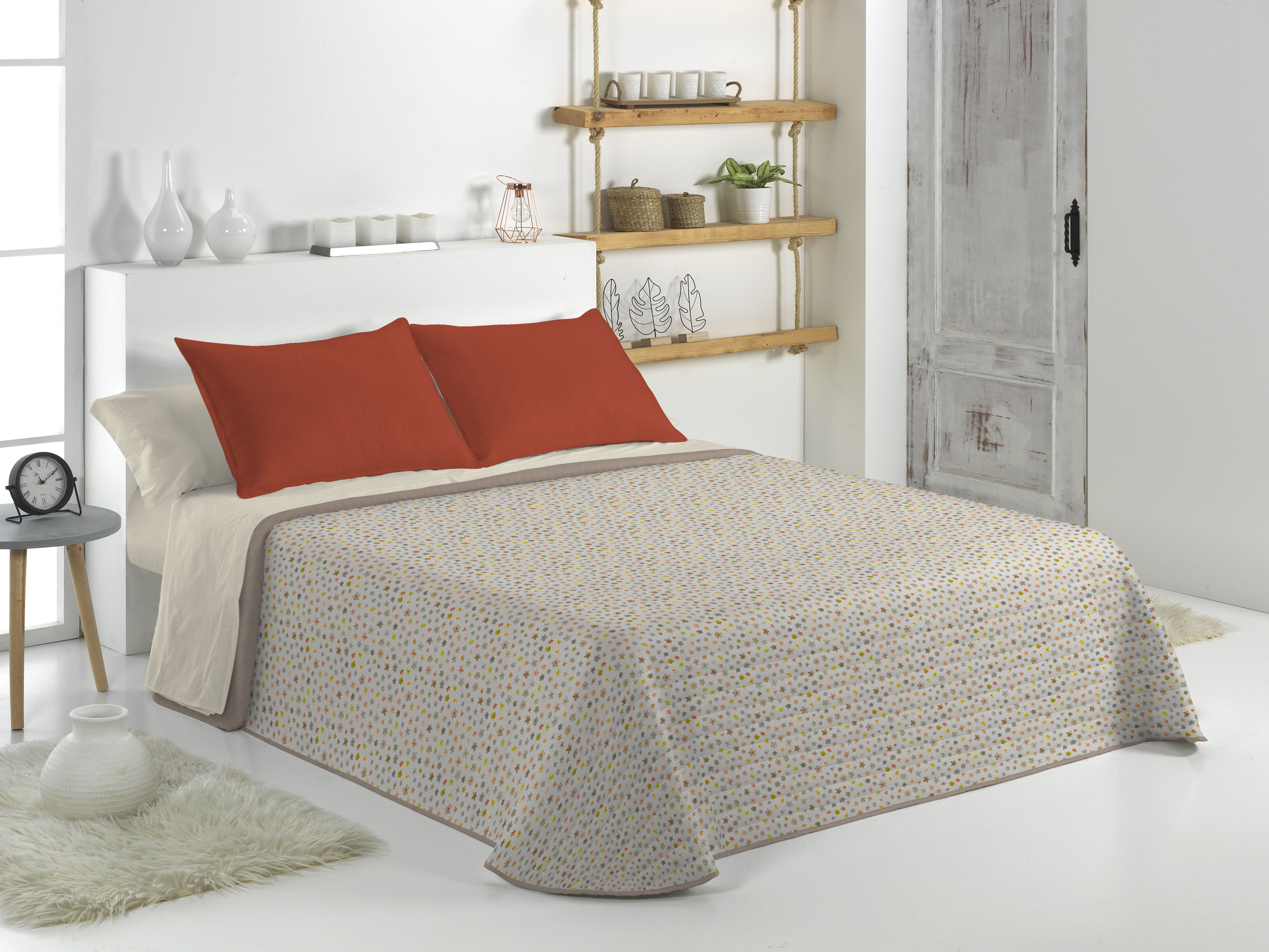 Canete Floweret Summer Bedspread Single & Half - Beige & Pearl | Elegant & Soft