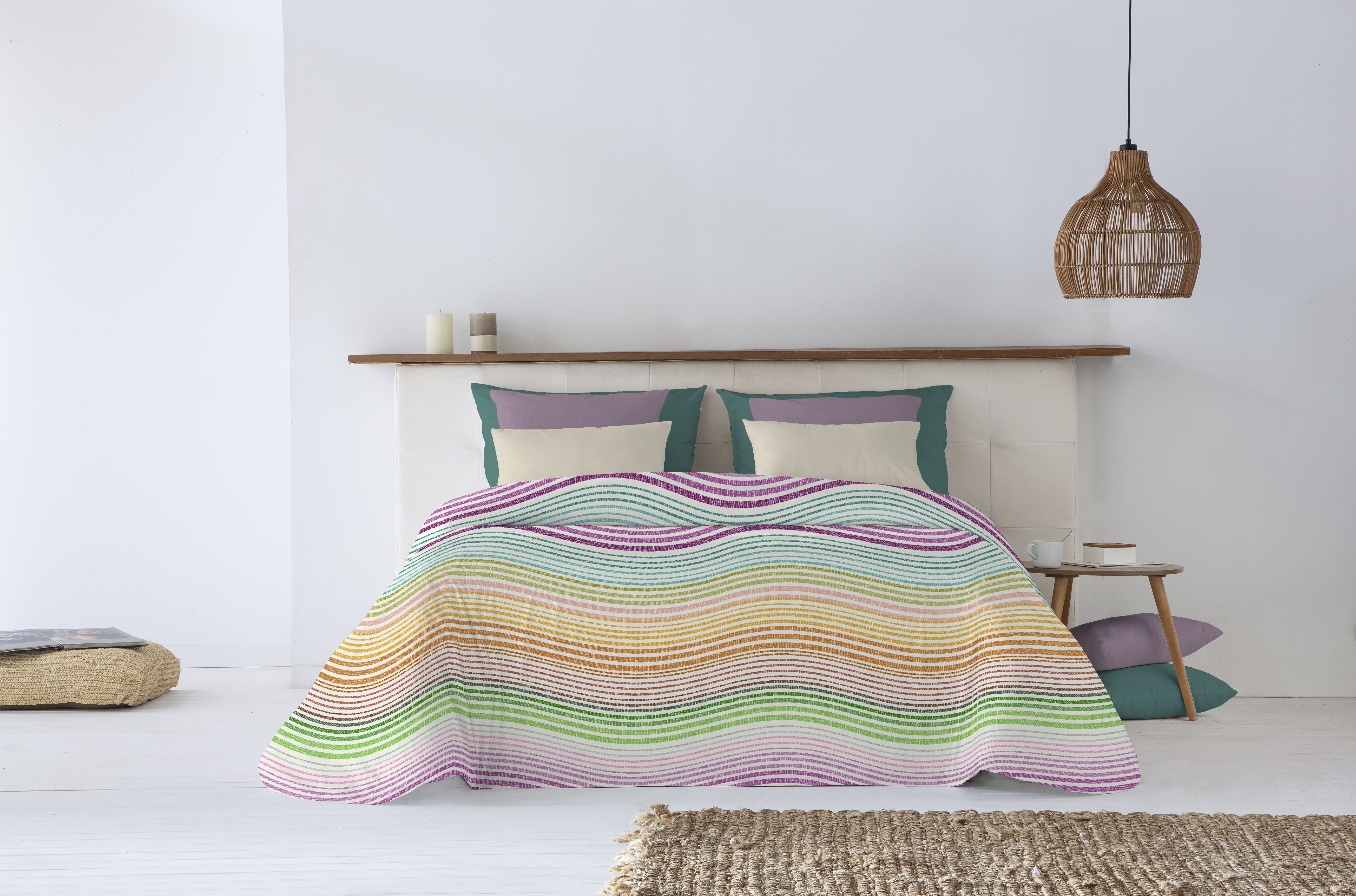 Canete Plus Summer Bedspread Single & Half - Purple | Elegant & Fresh