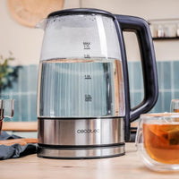 Cecotec ThermoSense 340 Clear 1.7L Glass Electric Kettle — LED, Pure Taste, Full Visibility