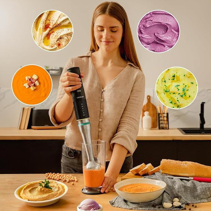 Cecotec 3979 Katana 15 Hand Blender Set 1500W - Black | Multi-Function Kitchen Blender