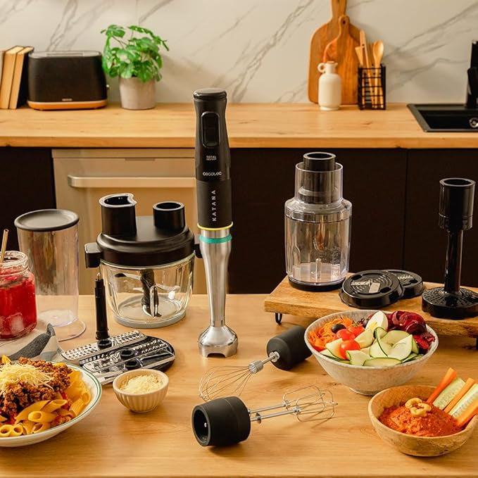 Cecotec 3979 Katana 15 Hand Blender Set 1500W - Black | Multi-Function Kitchen Blender