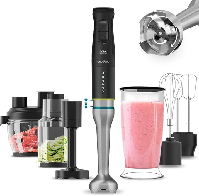 Cecotec 3979 Katana 15 Hand Blender Set 1500W - Black | Multi-Function Kitchen Blender