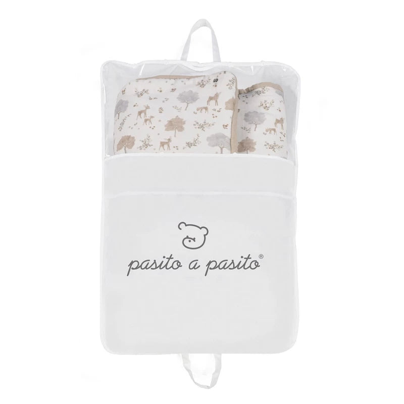 بطانية لف مواليد Pasito a Pasito نارا بيج 100% قطن بطانية لف مواليد Pasito a Pasito نارا بيج 100% قطن