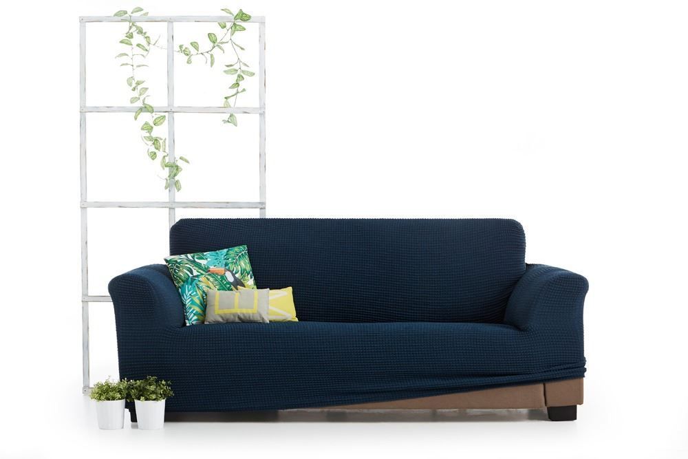 ARMN Milos 2-Seater Sofa Cover – Blue, Stretch & Washable