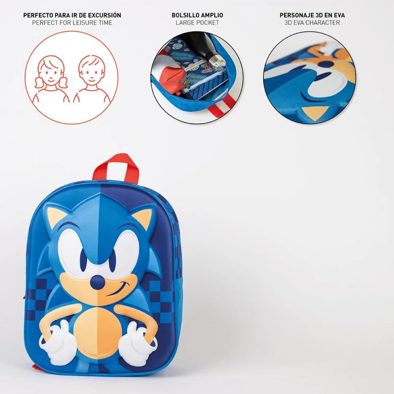 Cerda Kids Backpack 3D Sonic – Lightweight & Fun Cerda Kids Backpack 3D Sonic – Lightweight & Fun
