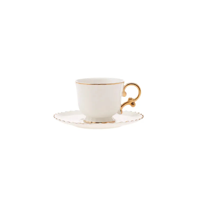 Karaca Elegant 6-Person 80ml Coffee Set, White Karaca Elegant 6-Person 80ml Coffee Set, White