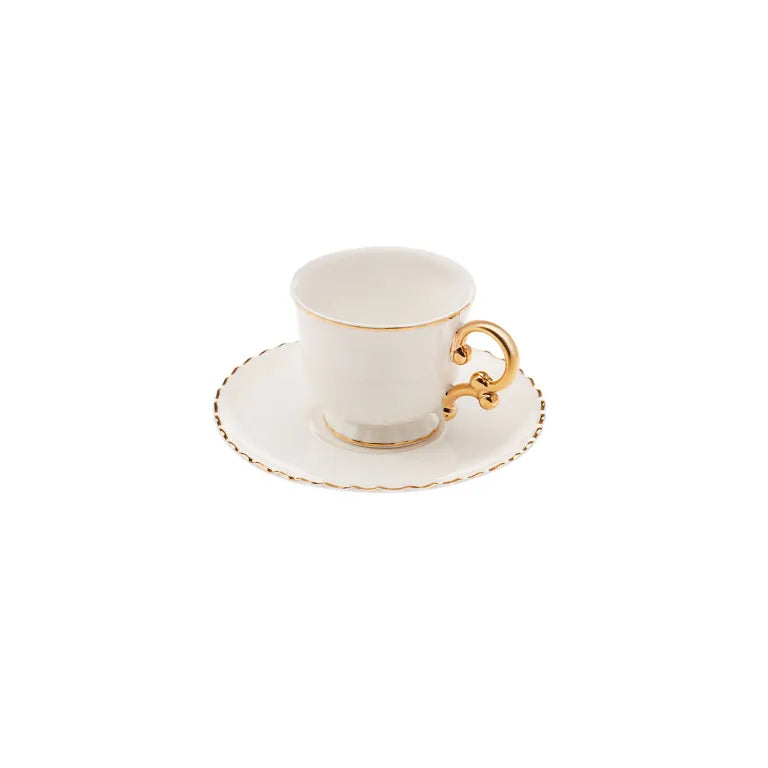 Karaca Elegant 6-Person 80ml Coffee Set, White Karaca Elegant 6-Person 80ml Coffee Set, White