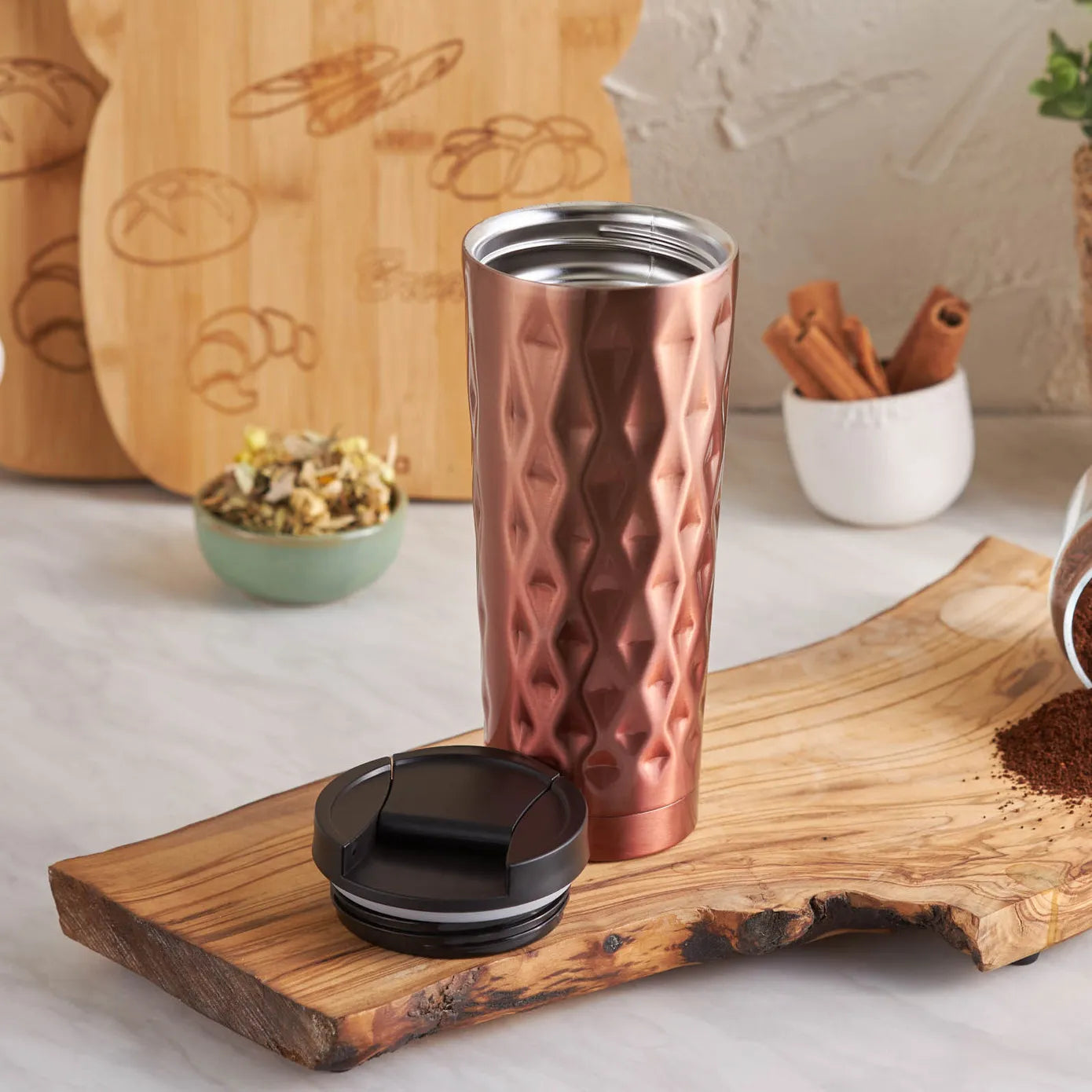 Karaca Diamond Red Copper Thermos 350‑450ml – Leak‑Proof & Stylish Karaca Diamond Red Copper Thermos 350‑450ml – Leak‑Proof & Stylish