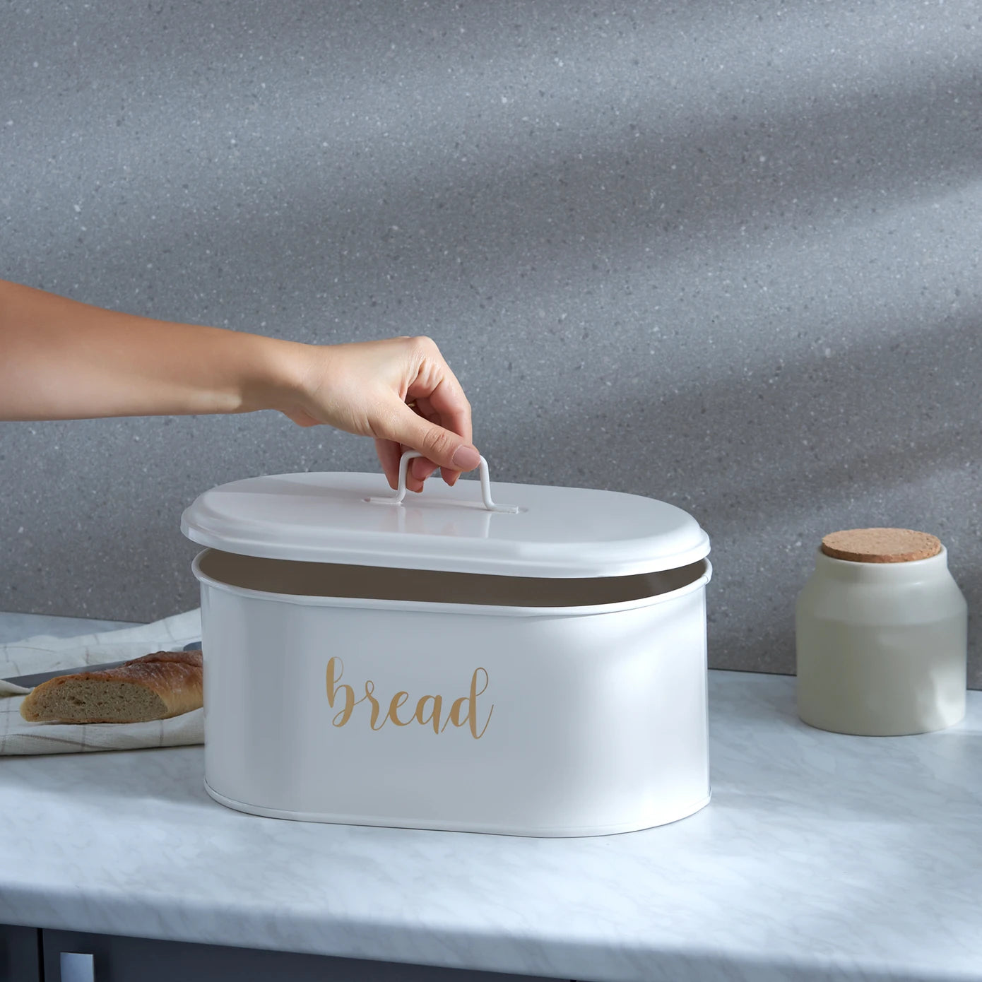 KARACA Monroe Cream Bread Bin – Elegant Kitchen Style KARACA Monroe Cream Bread Bin – Elegant Kitchen Style
