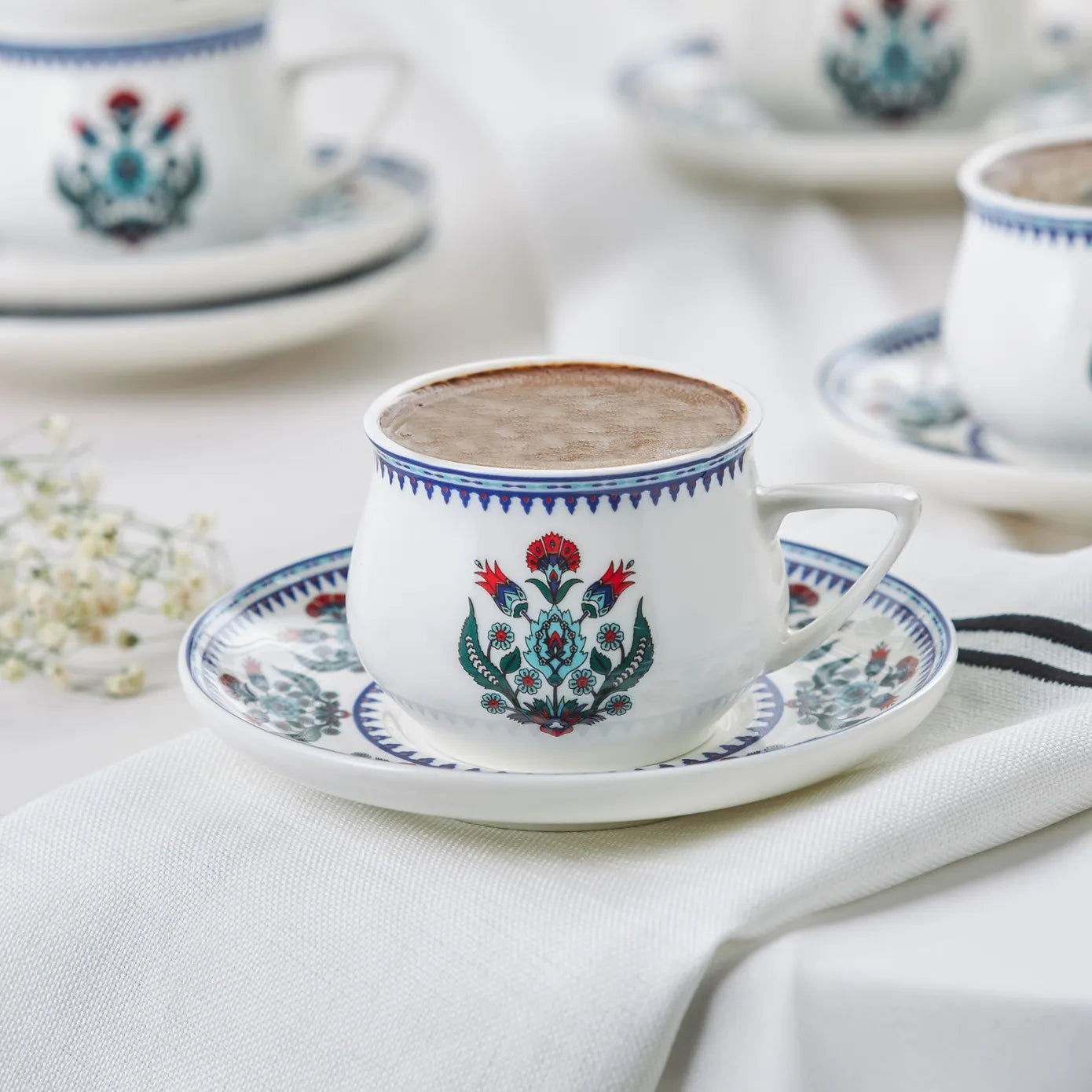 KARACA ÇİNİ Coffee Cup Set 90 ml – 6 Ottoman Style KARACA ÇİNİ Coffee Cup Set 90 ml – 6 Ottoman Style