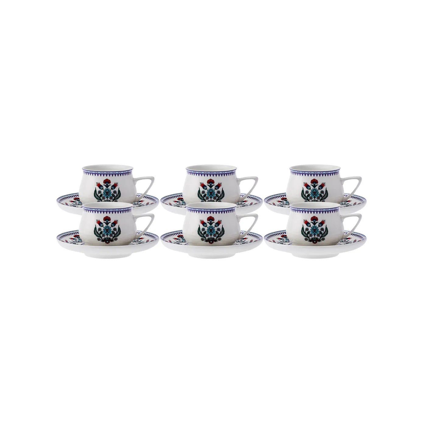 KARACA ÇİNİ Coffee Cup Set 90 ml – 6 Ottoman Style KARACA ÇİNİ Coffee Cup Set 90 ml – 6 Ottoman Style