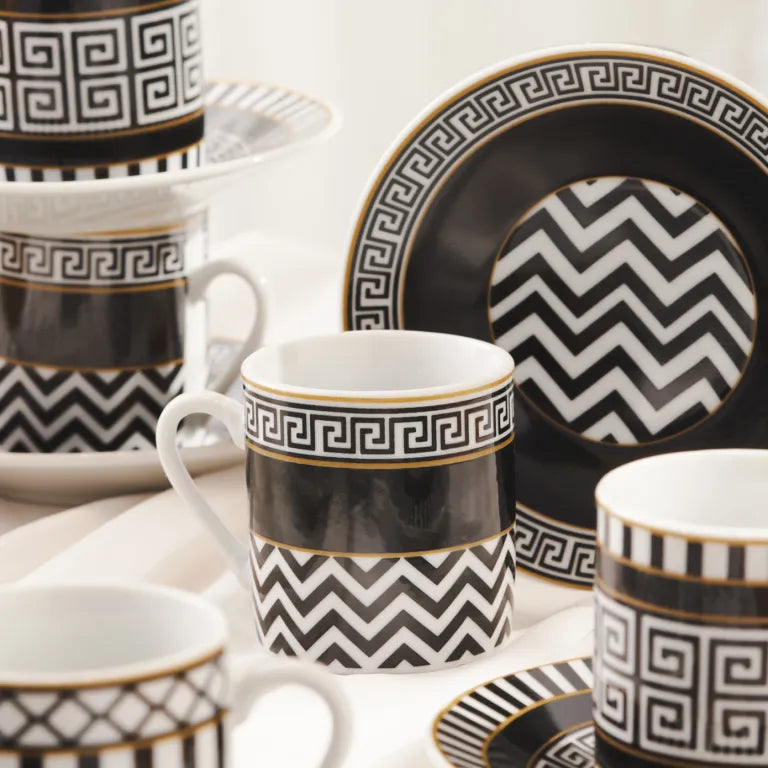 Karaca Helen 6-Piece 80ml Coffee Cup Set Karaca Helen 6-Piece 80ml Coffee Cup Set