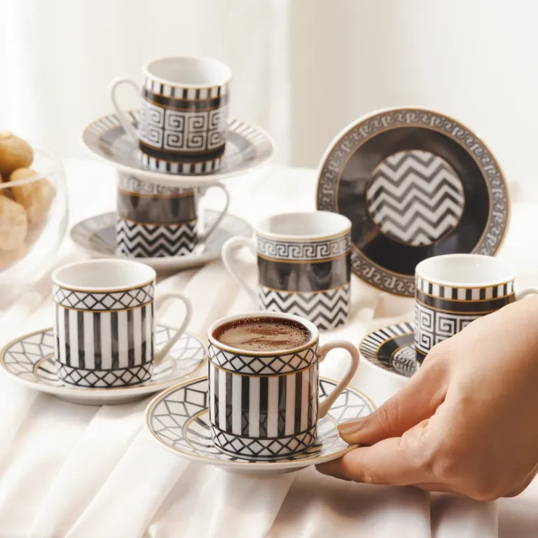 Karaca Helen 6-Piece 80ml Coffee Cup Set Karaca Helen 6-Piece 80ml Coffee Cup Set