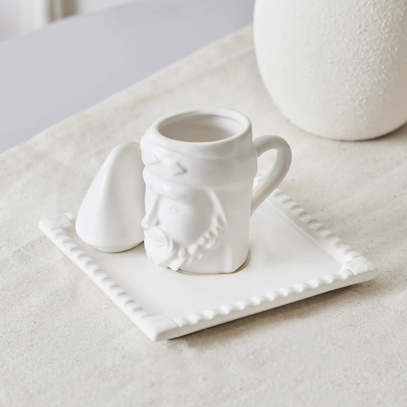 Karaca Nemrut 6-Piece Turkish Coffee Set 80ml White Ceramic Karaca Nemrut 6-Piece Turkish Coffee Set 80ml White Ceramic