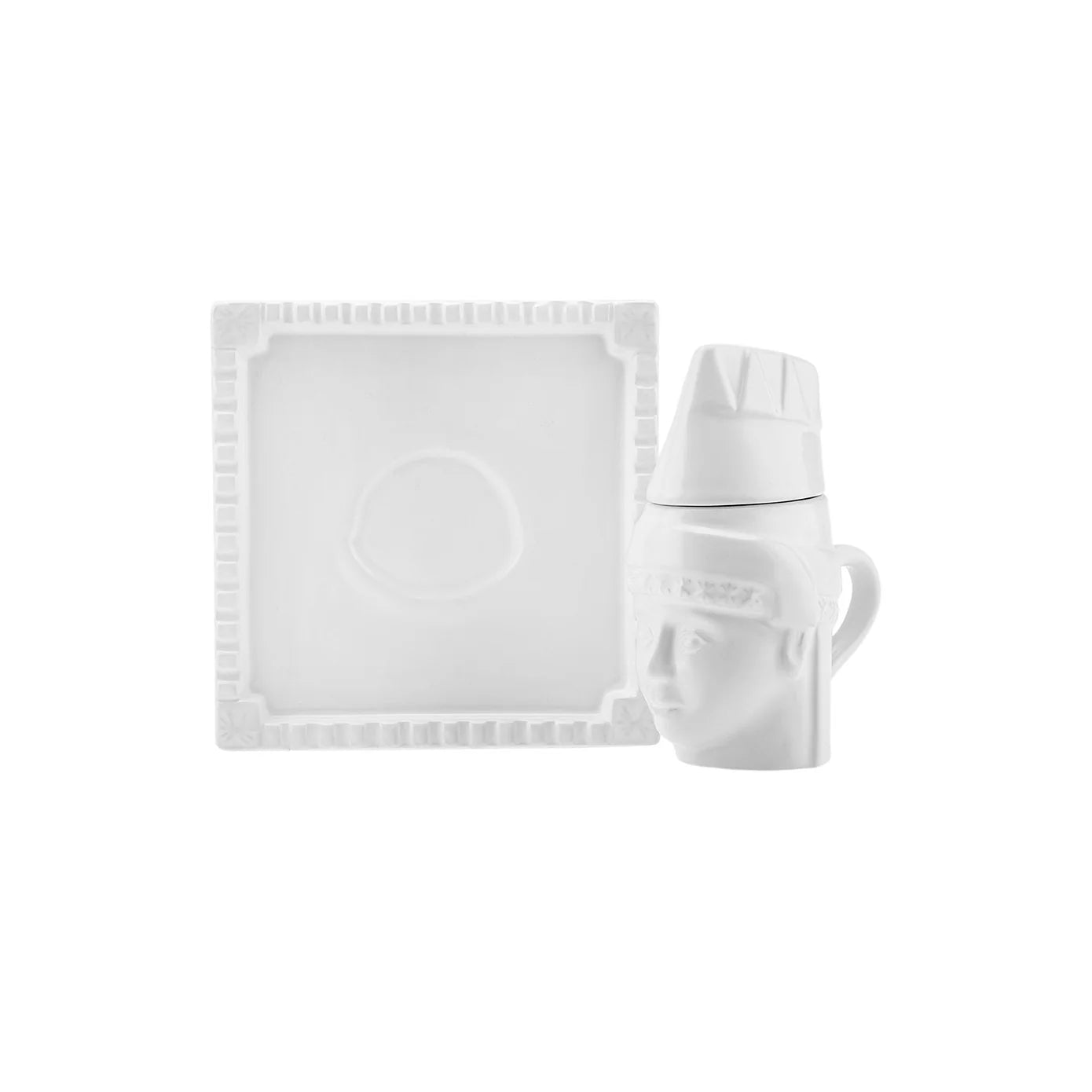 Karaca Nemrut 6-Piece Turkish Coffee Set 80ml White Ceramic Karaca Nemrut 6-Piece Turkish Coffee Set 80ml White Ceramic