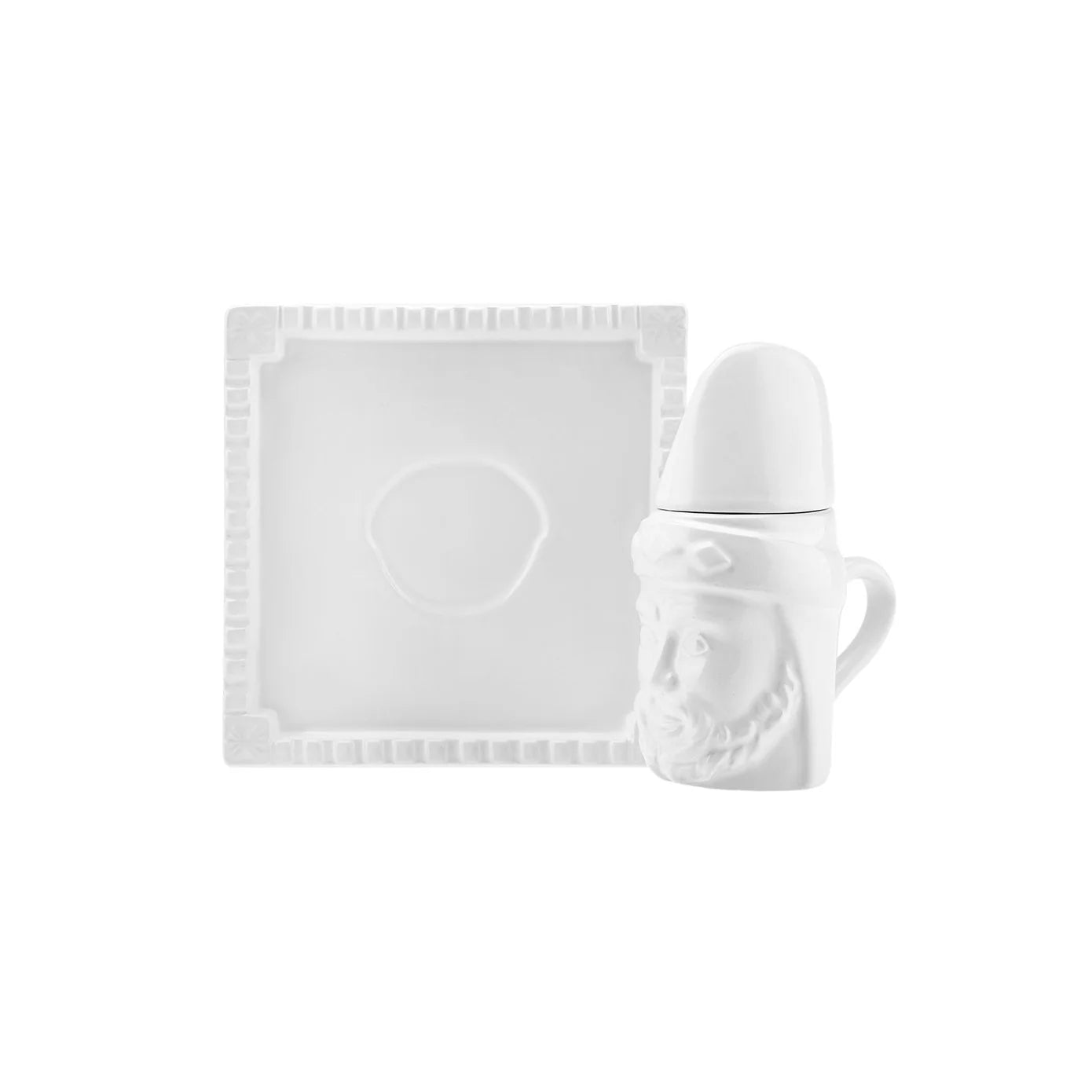 Karaca Nemrut 6-Piece Turkish Coffee Set 80ml White Ceramic Karaca Nemrut 6-Piece Turkish Coffee Set 80ml White Ceramic