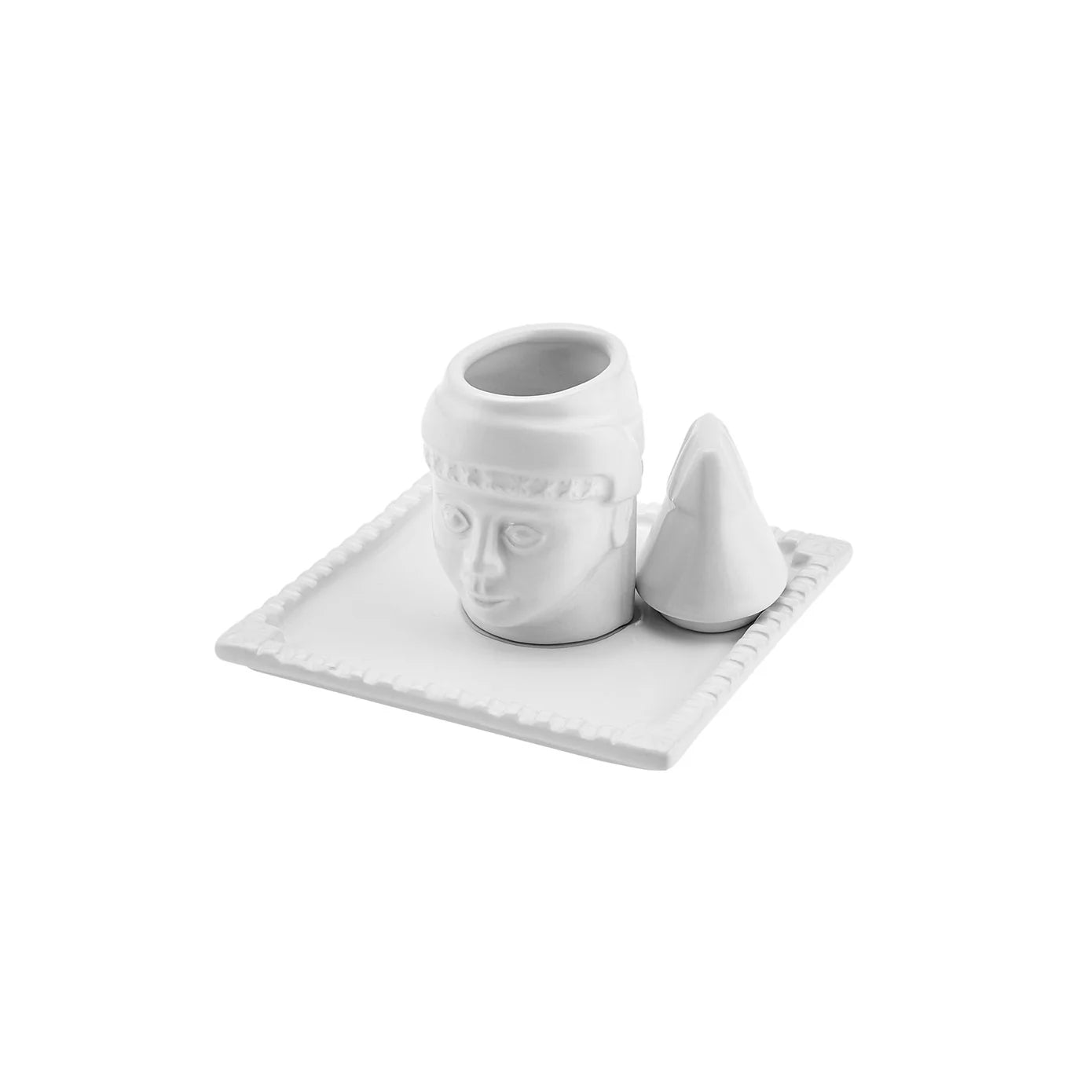 Karaca Nemrut 6-Piece Turkish Coffee Set 80ml White Ceramic Karaca Nemrut 6-Piece Turkish Coffee Set 80ml White Ceramic