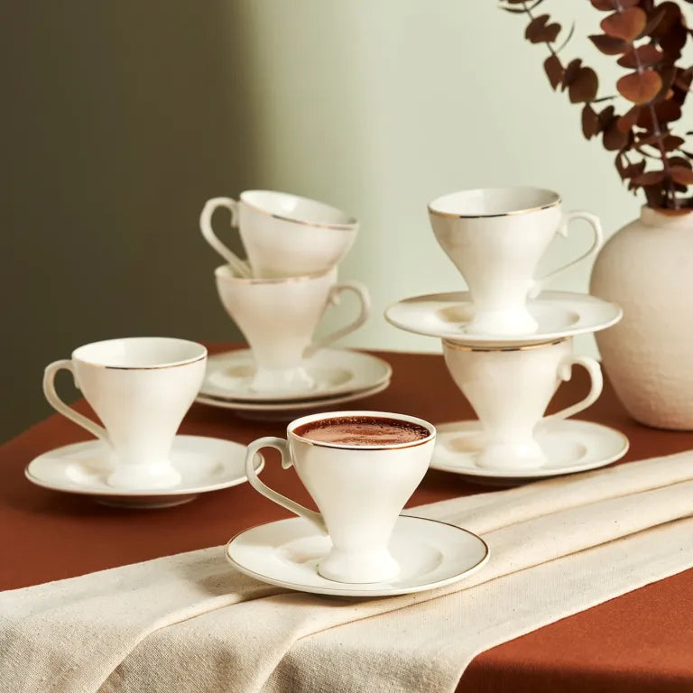 Karaca Biga 6-Piece 90ml Coffee Cup Set Karaca Biga 6-Piece 90ml Coffee Cup Set