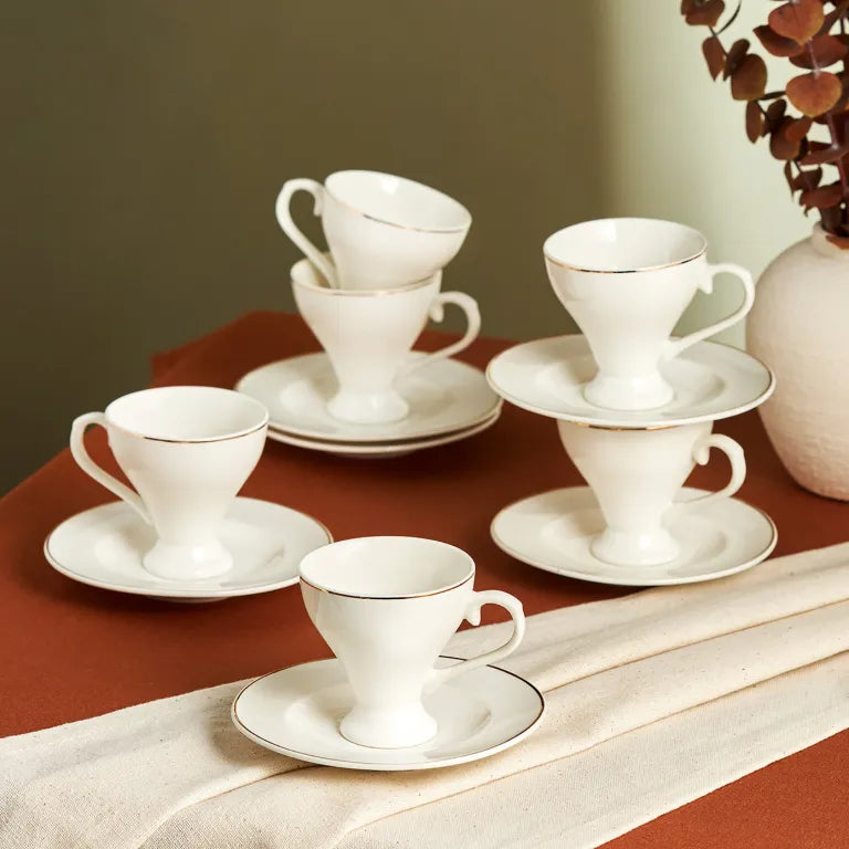 Karaca Biga 6-Piece 90ml Coffee Cup Set Karaca Biga 6-Piece 90ml Coffee Cup Set