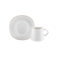 Karaca Volga White 6-Person Coffee Set, 80ml