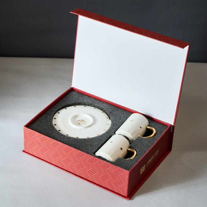 Karaca Cumhuriyet Espresso Set for 2, Elegant Design Karaca Cumhuriyet Espresso Set for 2, Elegant Design