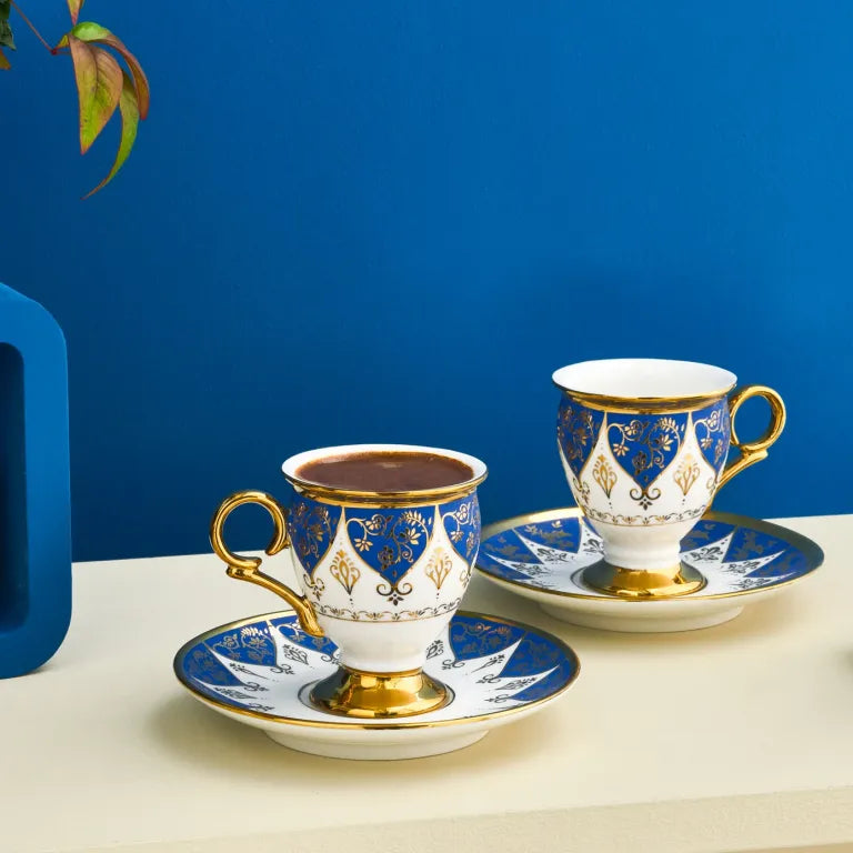 Karaca Merve Blue Coffee Set for 2, 100ml Karaca Merve Blue Coffee Set for 2, 100ml