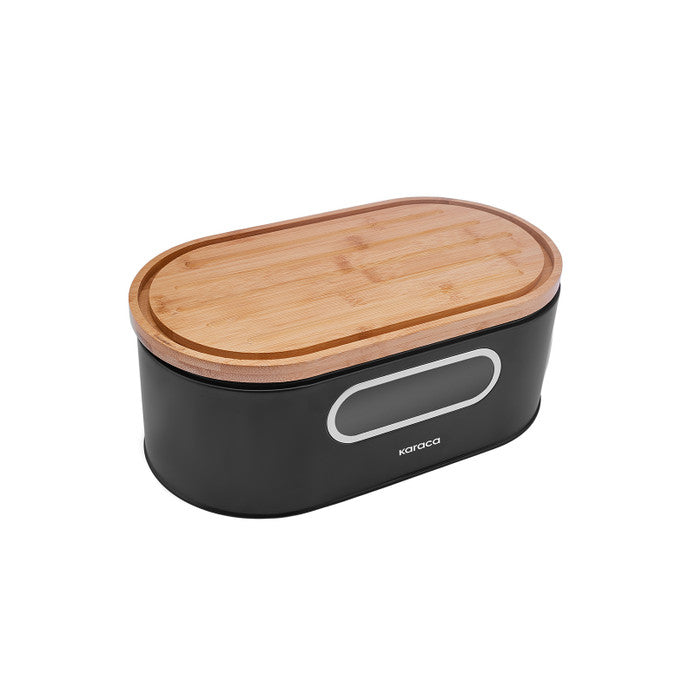 KARACA Stream 2in1 Bread Box & Cutting Board – Black Design KARACA Stream 2in1 Bread Box & Cutting Board – Black Design