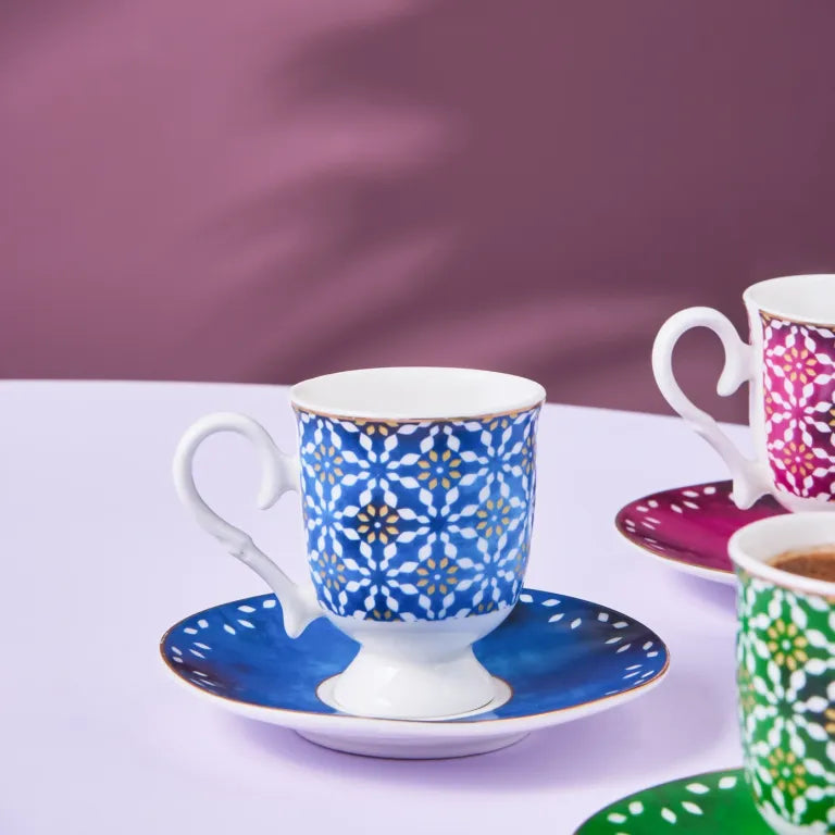 Karaca Ruby Coffee Set for 6 – Multicolor Elegance Karaca Ruby Coffee Set for 6 – Multicolor Elegance