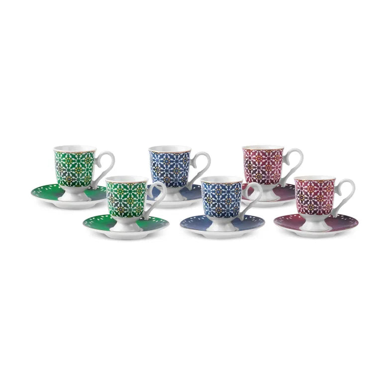 Karaca Ruby Coffee Set for 6 – Multicolor Elegance Karaca Ruby Coffee Set for 6 – Multicolor Elegance