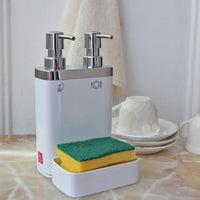 Primanova Double Soap Dispenser with Sponge Dish – White