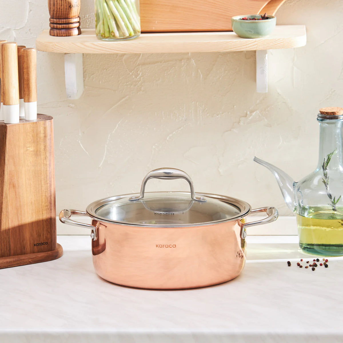 KARACA 3Ply PowerSteel Copper Stockpot with Lid, 4.6L KARACA 3Ply PowerSteel Copper Stockpot with Lid, 4.6L