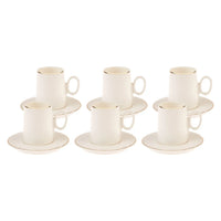 KARACA SNOW, White Coffee Cup Set for 6 – Elegant & Simple