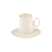 KARACA SNOW, White Coffee Cup Set for 6 – Elegant & Simple