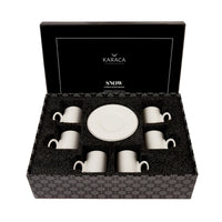 KARACA SNOW, White Coffee Cup Set for 6 – Elegant & Simple
