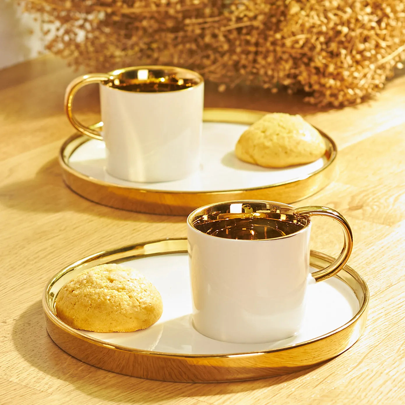 KARACA LEVİN 2-Person White Coffee Cup Set – Elegant KARACA LEVİN 2-Person White Coffee Cup Set – Elegant
