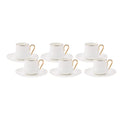 Karaca Helios White 6-Person Coffee Cup Set