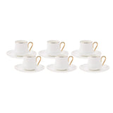 Karaca Helios White 6-Person Coffee Cup Set