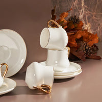 Karaca Helios White 6-Person Coffee Cup Set