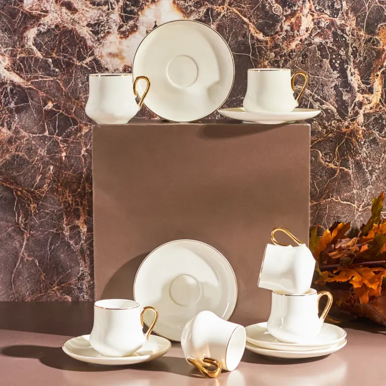 Karaca Helios White 6-Person Coffee Cup Set Karaca Helios White 6-Person Coffee Cup Set