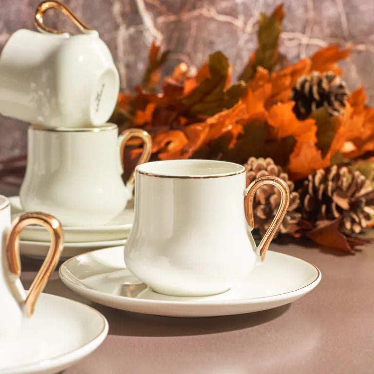 Karaca Helios White 6-Person Coffee Cup Set Karaca Helios White 6-Person Coffee Cup Set